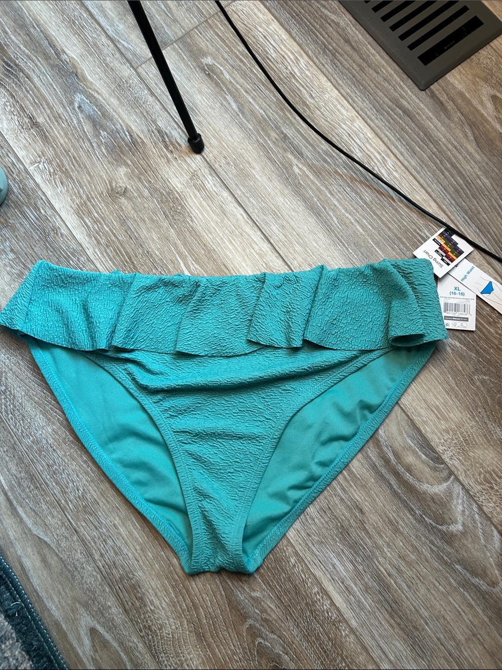 Time and Tru Teal Ruffle Bikini Bottom